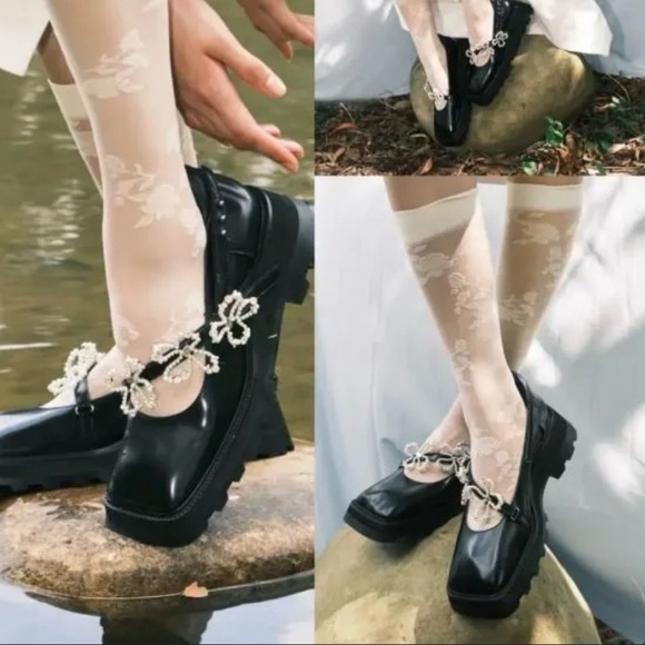 NWOB I Suddenly Sneezed Black Leather Platform Crystal Embellished Maryjanes 6 - Picture 15 of 15